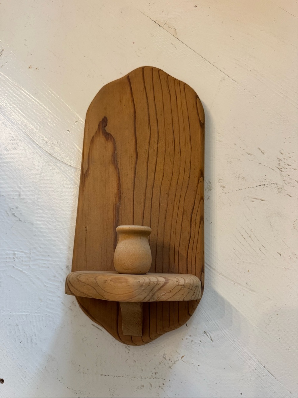 Wooden Wall Sconce Shelf - Natural Brown